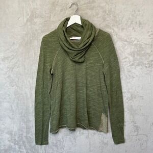 Free People Beach One Body Green Cowl Neck Pullover Top OS Slouchy Boho Lounge